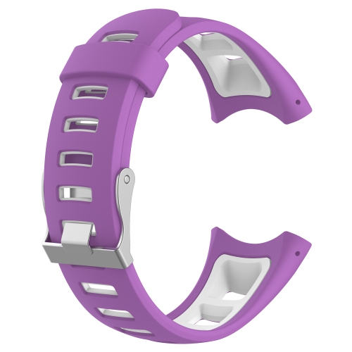 StrapsCo Bracelet de Montre en Caoutchouc de Silicone Compatible avec Suunto Quest & M Series - Violet et Blanc