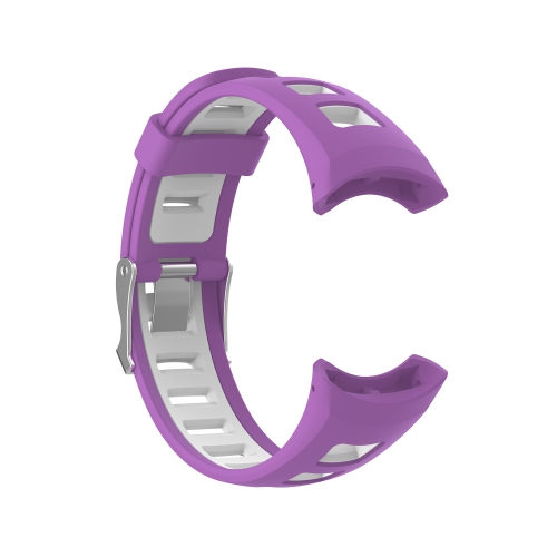 StrapsCo Bracelet de Montre en Caoutchouc de Silicone Compatible avec Suunto Quest & M Series - Violet et Blanc