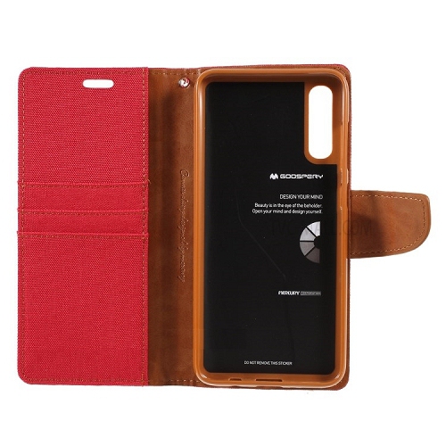 Samsung A50 Goosepry Canvas Diary Case, Red