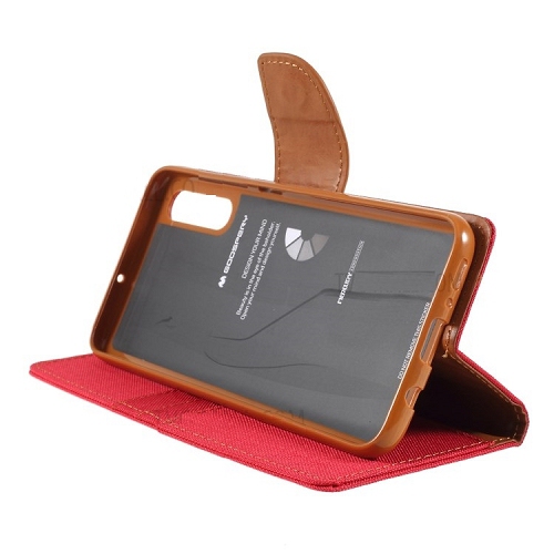Samsung A50 Goosepry Canvas Diary Case, Red