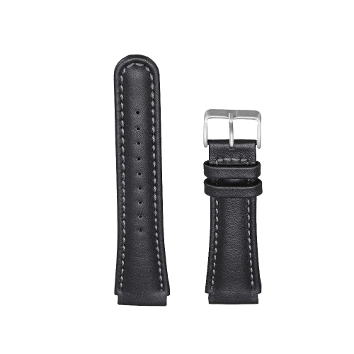 StrapsCo Black Genuine Leather Rubber Watch Band Strap Compatible with Suunto X-Lander - Black