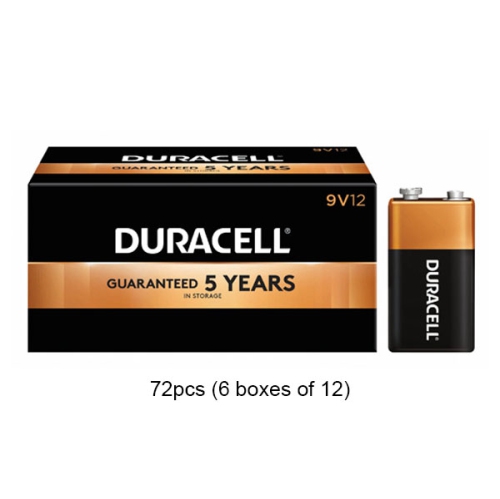 Paquet de 72 piles alcalines Duracell Coppertop, 9 V