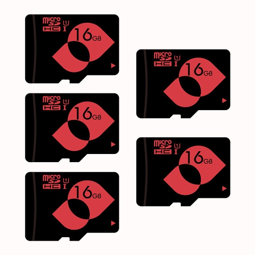 5 PACK Micro SD Card 16GB, Gopro Memory Card - Speed up to 45 MB/s 16GB TF Card with SD Adapter for Wyze Cam/Galaxy Note