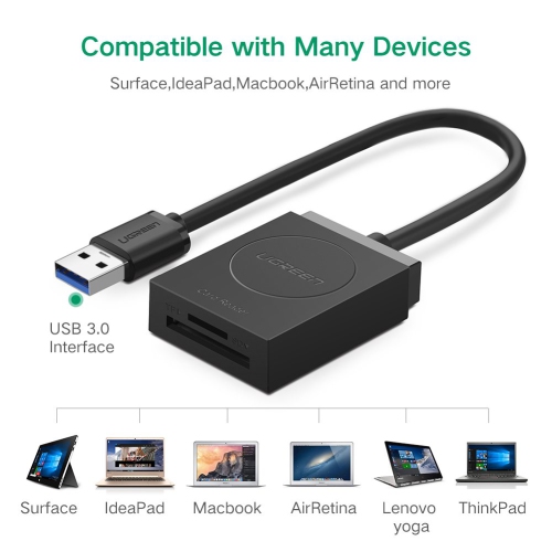 Adaptateur de lecteur de carte USB 3.0 Super Speed pour cartes microSD, SD, TF, SDXC, SDHCMMC, RS-MMC, MICRO SDXC, MICRO SDHC, UHS-I