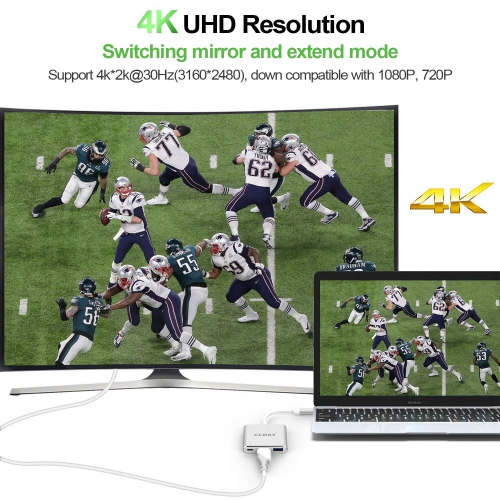 4K USB Type-C Multiport Hub, 3-in-1 with HDMI Port USB 3.0 Port and USB-C Fast Charging Port