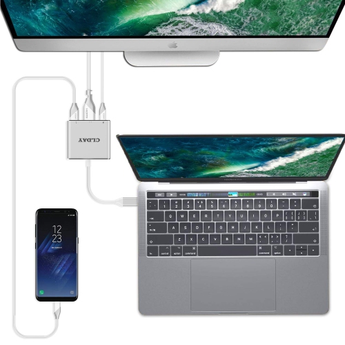 4K USB Type-C Multiport Hub, 3-in-1 with HDMI Port USB 3.0 Port and USB-C Fast Charging Port