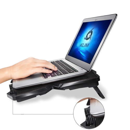 WIND - Laptop Cooling Pad - 11"- 19" , PS4 - [ 4 Fans ] - Light, Quiet Rapid Cooling Action - Ergonomic Ventilated Support