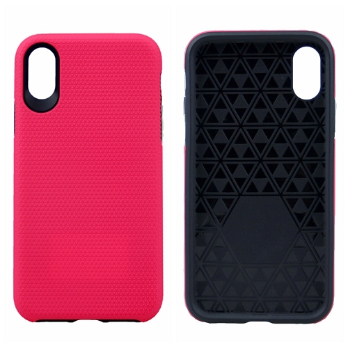Triangle Designed Dual Layer Hybrid Case For Iphone XS Max, Pink