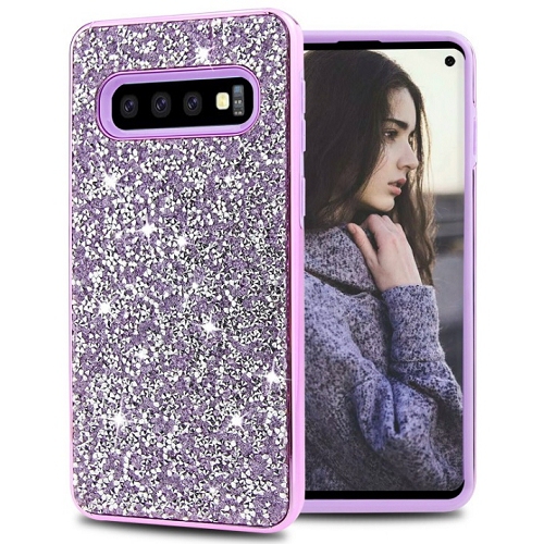 Étui hybride pour Galaxy S10e, violet, double couche