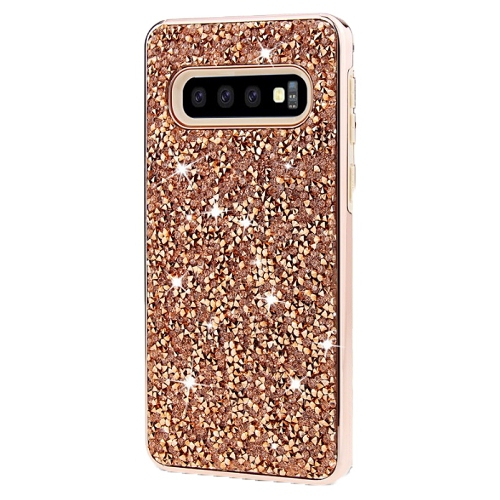 Coque hybride double couche brillante Iphone S10e, or rose