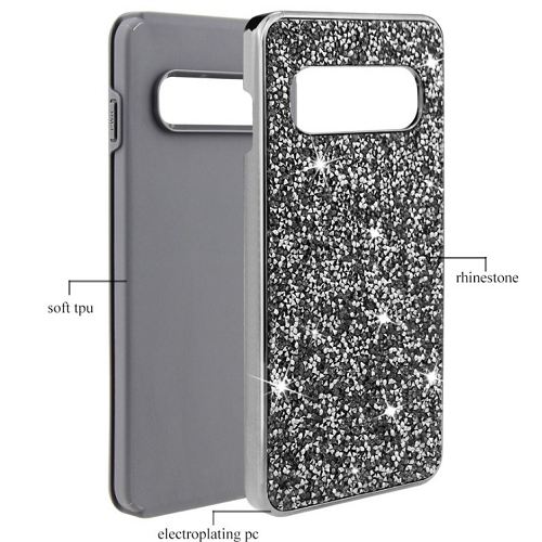 Coque hybride double couche brillante Iphone S10e, or rose