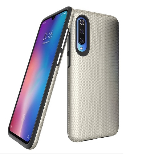 CC  Galaxy A50 Triangle Designed Dual Layer Hybrid Case In Gold