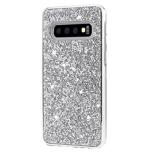 Galaxy S10e Shinny Dual Layer Hybrid Case, Silver