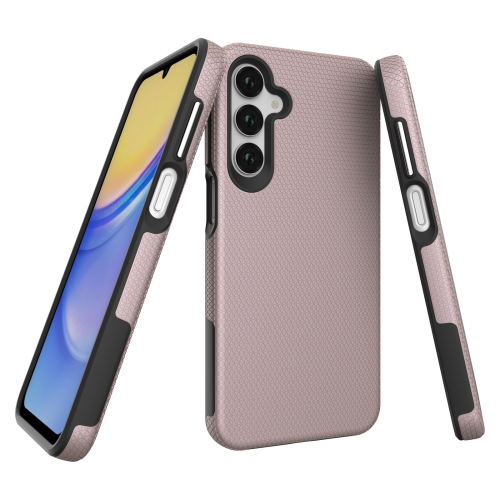 CC  Topsave Triangle Pattern PC Back+Inner Tpu Dual Layer Hybrid Case for Samsung Galaxy A16 5G 6.7", Rose In Gold