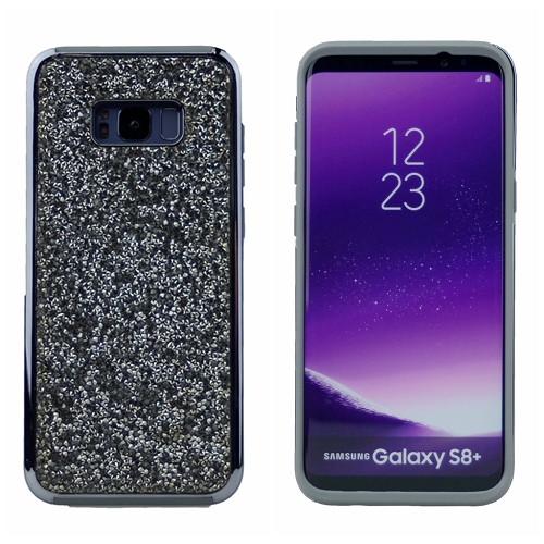 Coque hybride double couche brillante Iphone S8 Plus, noire