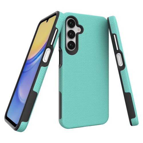 CC  Topsave Triangle Pattern PC Back+Inner Tpu Dual Layer Hybrid Case for Samsung Galaxy A16 5G 6.7" In Teal