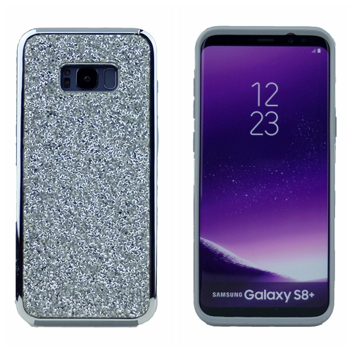 Coque hybride double couche brillante Iphone S8 Plus, argent