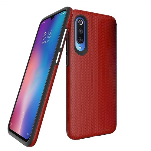 Galaxy A70 Triangle Designed Dual Layer Hybrid Case, Red