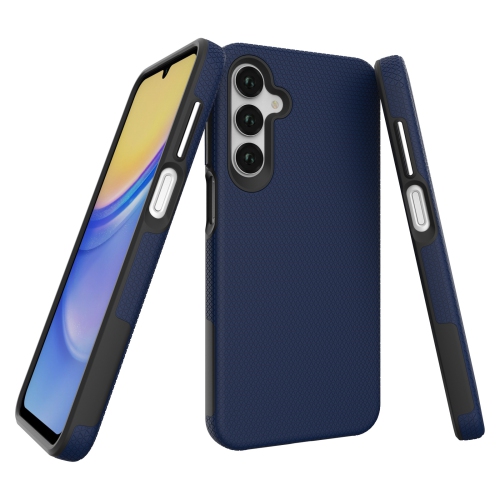 TopSave – Étui hybride double couche en TPU à motif triangulaire PC Back+Intérieur pour Samsung Galaxy A16 5G 6,7&nbsp;po, bleu marine