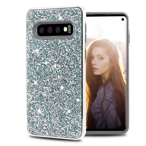 Coque hybride double couche brillante Iphone S10e, bleue