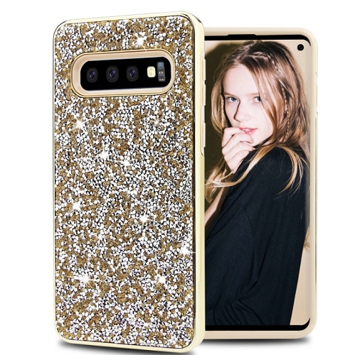 Coque hybride double couche brillante Iphone S10e, or