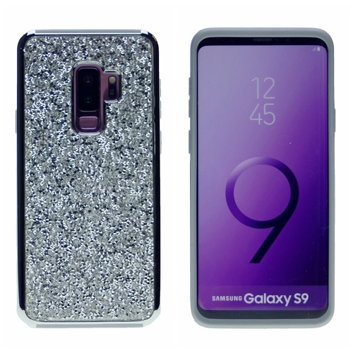 Galaxy S9 Shinny Dual Layer Hybrid Case, Silver