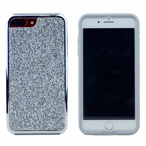 Iphone 7/8 Plus Shinny Dual Layer Hybrid Case, Silver