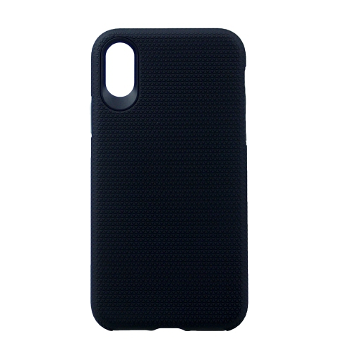 CC  Iphone Xr Triangle Designed Dual Layer Hybrid Case In Black