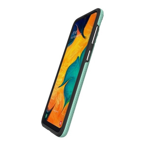Galaxy A70 Triangle Designed Dual Layer Hybrid Case, Teal
