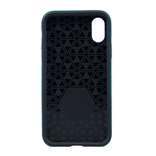 Iphone X/XS Triangle Designed Dual Layer Hybrid Case, Teal