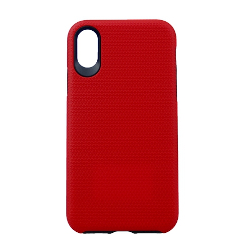 Iphone XR Triangle Designed Dual Layer Hybrid Case, Red
