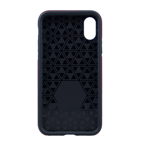 Iphone XR Triangle Designed Dual Layer Hybrid Case, Red