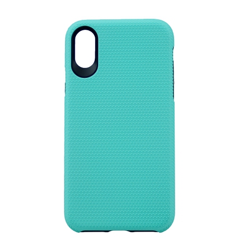 Iphone XR Triangle Designed Dual Layer Hybrid Case, Teal