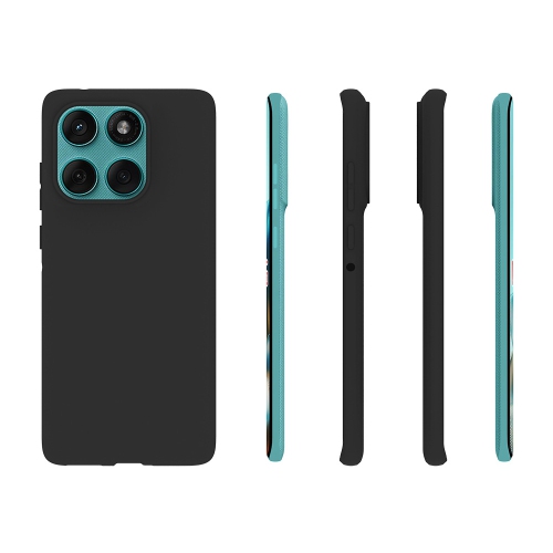 TopSave Soft Gel Rubber Matt Back TPU w/Glossy Bumper Case For Motorola Moto Edge 60 Fusion 5G 6.67", Black