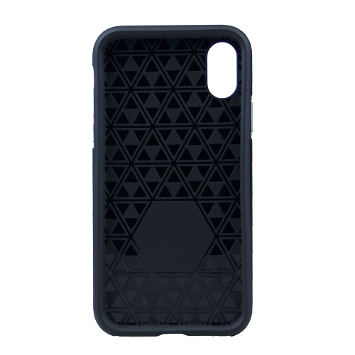 Iphone XS Max Triangle Designed Dual Layer Hybrid Case, Black