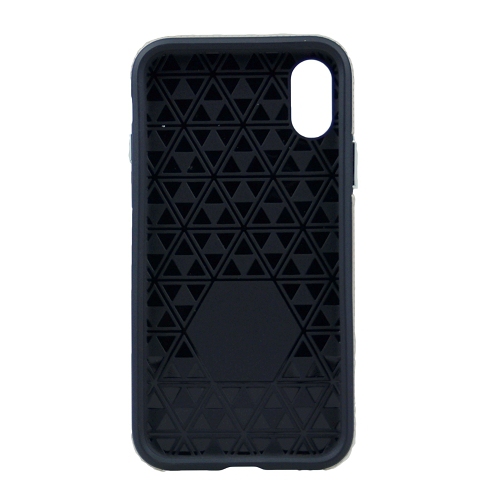 Iphone XS Max Triangle Designed Dual Layer Hybrid Case, Gold