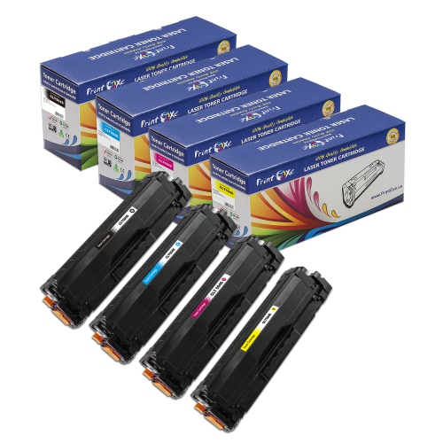 PRINTOXE  Clt 504S Compatible 4 Toner Cartridges Clt-504S (Complete Set) Black, Cyan, Magenta, & for Samsung Clp 415 / 415N / 415Nw And Clx 4195N /