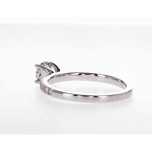 14K Bague de Fiançaille Coupe Ronde en Diamants - Taille 6