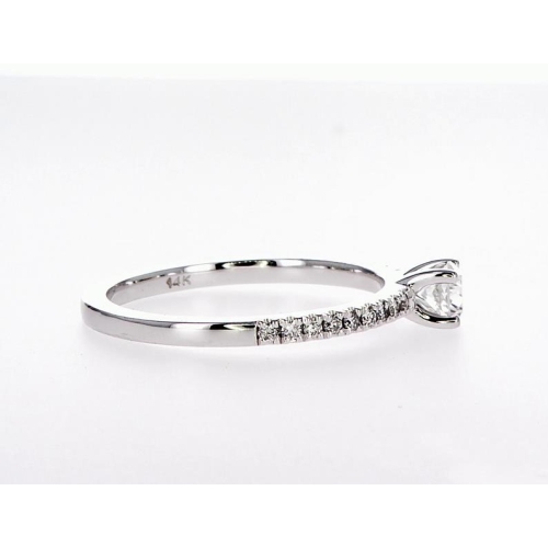 14K Bridal Engagement Round-Cut 0.39Ctw Diamond Ring- Size 7