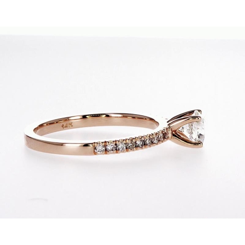 14K Bridal Engagement Round-Cut 0.68Ctw Diamond Ring- Size 5