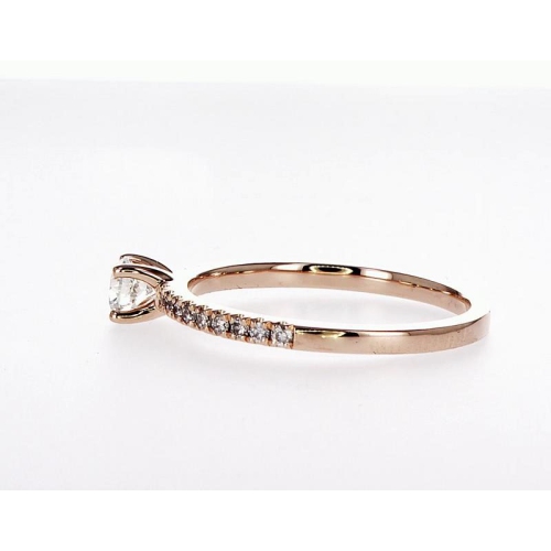 14K Bridal Engagement Round-Cut 0.39Ctw Diamond Ring- Size 5