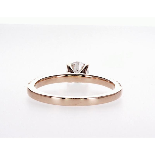 14K Bridal Engagement Round-Cut 0.68Ctw Diamond Ring- Size 6