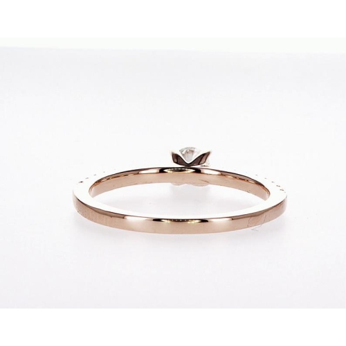 14K Bridal Engagement Round-Cut 0.39Ctw Diamond Ring- Size 7