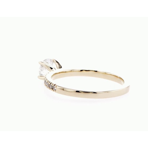 14K Bridal Engagement Round-Cut 0.68Ctw Diamond Ring- Size 5