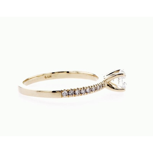 14K Bridal Engagement Round-Cut 0.68Ctw Diamond Ring- Size 6