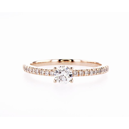 14K Bridal Engagement Round-Cut 0.45Ctw Diamond Ring- Size 7