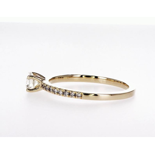 14K Bridal Engagement Round-Cut 0.45Ctw Diamond Ring- Size 6