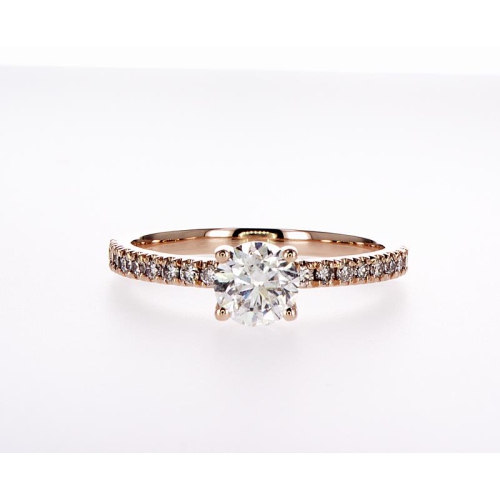 14K Bridal Engagement Round-Cut 0.89Ctw Diamond Ring- Size 6