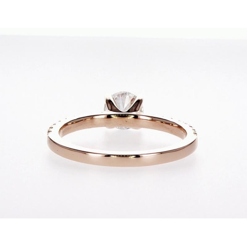 14K Bague de Fiançaille Coupe Ronde en Diamants - Taille 8