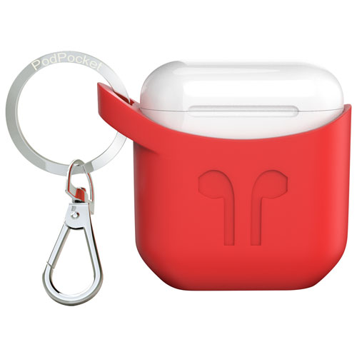 PodPocket Scoop Silicone Case for AirPods - Blazing Red